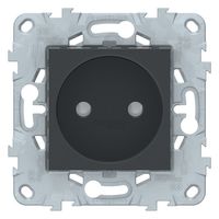 Розетка Schneider Electric UNICA NEW, скрытый монтаж, со шторками, винтовые клеммы, антрацит
