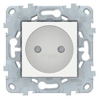 Розетка Schneider Electric UNICA NEW, скрытый монтаж, со шторками, винтовые клеммы, белый