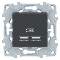 Розетка 2xUSB Schneider Electric UNICA NEW, антрацит