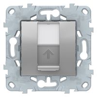 Накладка на розетку информационную Schneider Electric UNICA NEW, алюмиминий