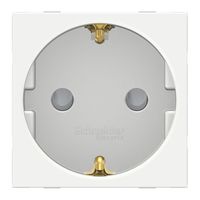 Розетка на 2 модуля Schneider Electric UNICA NEW MODULAR, скрытый монтаж, с заземлением, со шторками, винтовые клеммы, белый