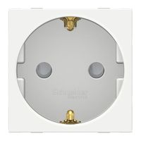 Розетка на 2 модуля Schneider Electric UNICA NEW MODULAR, скрытый монтаж, с заземлением, со шторками, безвинтовые клеммы, белый