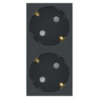 Розетка двухместная Schneider Electric UNICA NEW, скрытый монтаж, с заземлением, со шторками, винтовые клеммы, антрацит