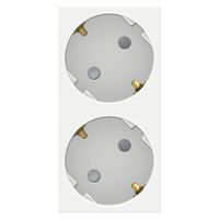 Розетка двухместная Schneider Electric UNICA NEW, скрытый монтаж, с заземлением, со шторками, винтовые клеммы, белый