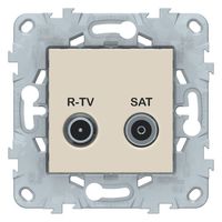 Розетка TV-FM-SAT Schneider Electric UNICA NEW, оконечная, бежевый