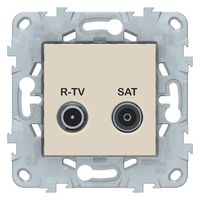 Розетка TV-FM-SAT Schneider Electric UNICA NEW, одиночная, бежевый
