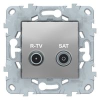 Розетка TV-FM-SAT Schneider Electric UNICA NEW, оконечная, алюминий