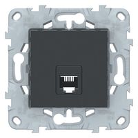 Розетка телефонная 1xRJ11 Schneider Electric UNICA NEW, антрацит