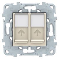 Розетка компьютерная 2xRJ45 Cat.5 Schneider Electric UNICA NEW, бежевый