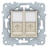 Розетка компьютерная 2xRJ45 Cat.6 Schneider Electric UNICA NEW, бежевый