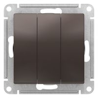 Выключатель 3-клавишный Schneider Electric ATLASDESIGN, скрытый монтаж, мокко