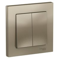 Выключатель 2-клавишный Schneider Electric ATLASDESIGN, скрытый монтаж, шампань