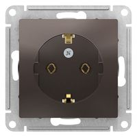 Розетка Schneider Electric ATLASDESIGN, скрытый монтаж, с заземлением, мокко