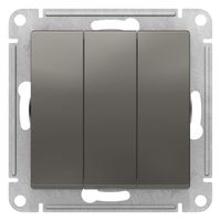Выключатель 3-клавишный Schneider Electric ATLASDESIGN, скрытый монтаж, сталь