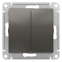 Переключатель 2-клавишный Schneider Electric ATLASDESIGN, скрытый монтаж, сталь