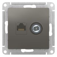 Розетка TV+RJ45 Cat.5 Schneider Electric ATLASDESIGN, оконечная, сталь