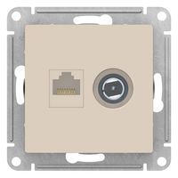 Розетка TV+RJ45 Cat.5 Schneider Electric ATLASDESIGN, оконечная, бежевый