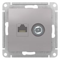Розетка TV+RJ45 Cat.5 Schneider Electric ATLASDESIGN, оконечная, алюминий