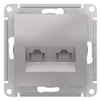 Розетка компьютерная 2xRJ45 Cat.5 Schneider Electric ATLASDESIGN, алюминий