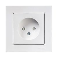 Розетка Schneider Electric ATLASDESIGN, скрытый монтаж, со шторками, жемчуг