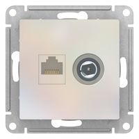 Розетка TV+RJ45 Cat.5 Schneider Electric ATLASDESIGN, оконечная, жемчуг