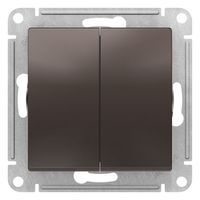 Выключатель 2-клавишный Schneider Electric ATLASDESIGN, скрытый монтаж, мокко