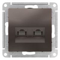 Розетка компьютерная 2xRJ45 Cat.5 Schneider Electric ATLASDESIGN, мокко