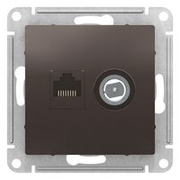 Розетка TV+RJ45 Cat.5 Schneider Electric ATLASDESIGN, оконечная, мокко