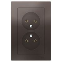 Розетка двухместная Schneider Electric ATLASDESIGN, скрытый монтаж, мокко