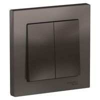 Выключатель 2-клавишный Schneider Electric ATLASDESIGN, скрытый монтаж, мокко
