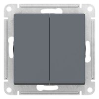 Выключатель 2-клавишный Schneider Electric ATLASDESIGN, скрытый монтаж, грифель