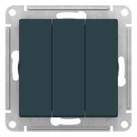 Выключатель 3-клавишный Schneider Electric ATLASDESIGN, скрытый монтаж, изумруд