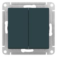 Выключатель 2-клавишный Schneider Electric ATLASDESIGN, скрытый монтаж, изумруд