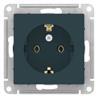 Розетка Schneider Electric ATLASDESIGN, скрытый монтаж, с заземлением, изумруд