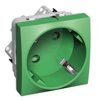 Розетка Schneider Electric ALTIRA, скрытый монтаж, с заземлением, со шторками, зеленый