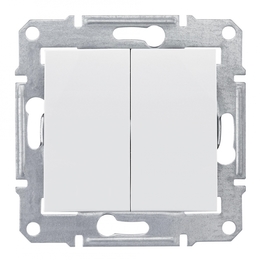 Выключатель 2-клавишный IP44 Schneider Electric SEDNA, белый