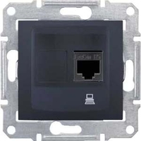 Розетка компьютерная 1xRJ45 Cat.5 (STP) Schneider Electric SEDNA, графит