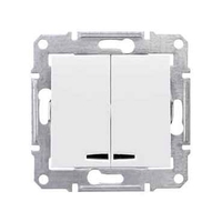 Выключатель 2-клавишный Schneider Electric SEDNA, с подсветкой, скрытый монтаж, белый