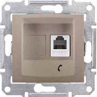 Розетка телефонная 1xRJ11 Schneider Electric SEDNA, титан