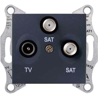 Розетка TV-SAT Schneider Electric SEDNA, оконечная, графит