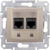 Розетка двойная компьютерная RJ45 Cat.5 (UTP) Schneider Electric SEDNA, титан