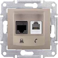 Розетка двойная RJ11+RJ45 Cat.6 (UTP) Schneider Electric SEDNA, титан