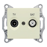 Розетка TV-SAT Schneider Electric SEDNA, проходная 8дБ, бежевый