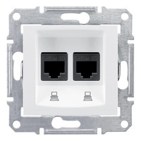 Розетка двойная компьютерная RJ45 Cat.6 (STP) Schneider Electric SEDNA, белый