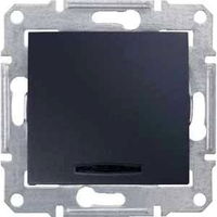 Переключатель 1-клавишный Schneider Electric SEDNA, с подсветкой, скрытый монтаж, графит