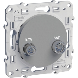 Розетка TV-SAT Schneider Electric ODACE, оконечная, алюминий