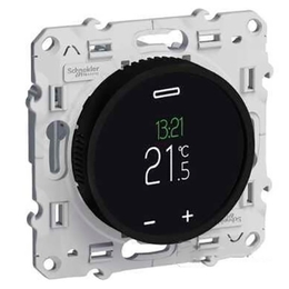 Термостат для теплого пола Schneider Electric ODACE, с дисплеем, с внешним датчиком, черный