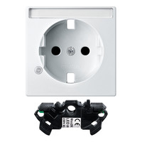 Накладка на розетку Schneider Electric MERTEN SYSTEM M, с заземлением, со шторками, белый