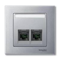 Накладка на розетку информационную Schneider Electric MERTEN SYSTEM M, алюминий