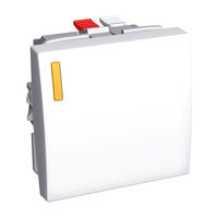 Переключатель 1-клавишный Schneider Electric ALTIRA, с подсветкой, скрытый монтаж, белый